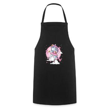 Ballet Unicorn Ballerina Cute Dance Teen Girl - Kochschürze - Schwarz - Vorne - AI Model Male 185 dark (185cm)