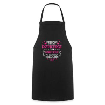 Une Princesse Et Une Grande Soeur cadeau - Tablier de cuisine - noir - Devant - AI Model Male 185 dark (185cm)