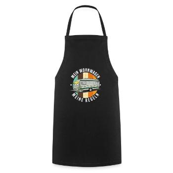 Mein Wohnwagen Retro Campen Camping Chef - Kochschürze - Schwarz - Vorne - AI Model Male 185 dark (185cm)