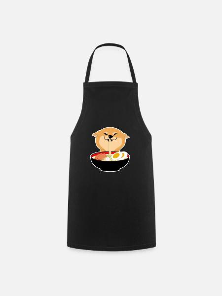 Ramen Crazy Shiba Dog Ramen aux nouilles japonaises - Tablier de cuisine - noir