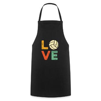 Love Volleyball Shirt - Cadeaux pour les amateurs de volleyball - C - Tablier de cuisine - noir - Devant - AI Model Male 185 dark (185cm)