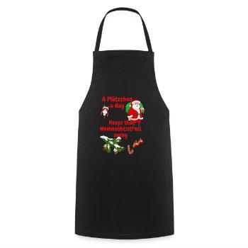 A Plätzchen a day keeps the Weihnachtsstress away - Kochschürze - Schwarz - Vorne - AI Model Male 185 dark (185cm)