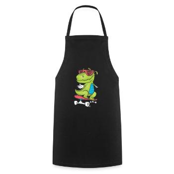 dinosaur - Cooking Apron - black - Front - AI Model Male 185 dark (185cm)