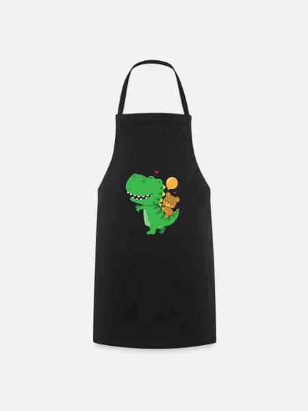Dinosaurier Geschenkidee Dino Liebhaber - Kochschürze - Schwarz