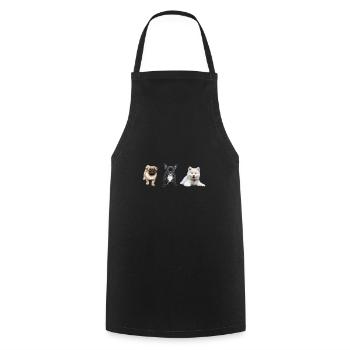 Chiot carlin - Tablier de cuisine - noir - Devant - AI Model Male 185 dark (185cm)