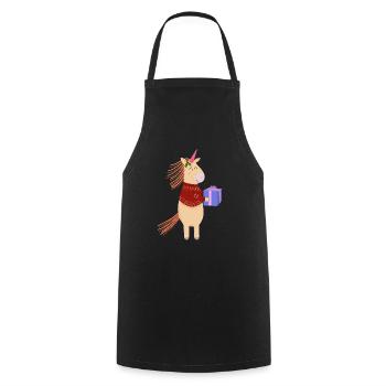 Yellow unicorn christmas gift - Cooking Apron - black - Front - AI Model Male 185 dark (185cm)