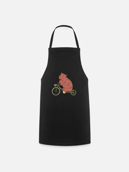 Biking Wombat - Cooking Apron - black