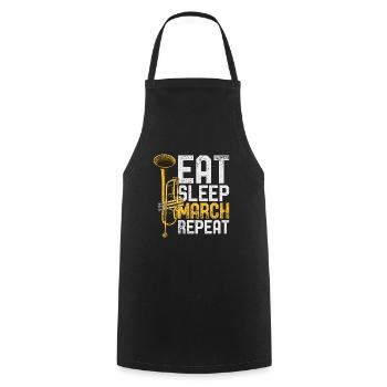 Trompette - Tablier de cuisine - noir - Devant - AI Model Male 185 dark (185cm)