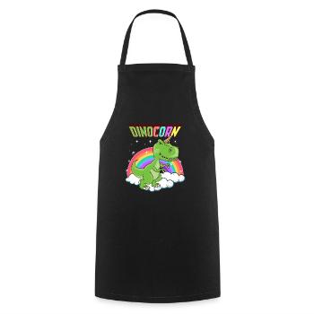 Dinocorn Cute Dinosaur & Unicorn Unisaur - Cooking Apron - black - Front - AI Model Male 185 dark (185cm)