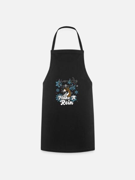 Make it Rain! Funny Reindeer - Cooking Apron - black