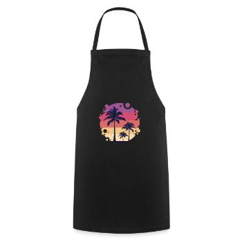 Miami Beach Sonnenuntergang - Kochschürze - Schwarz - Vorne - AI Model Male 185 dark (185cm)