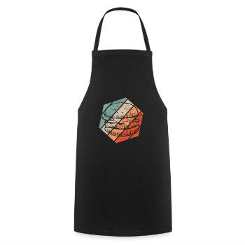 Burger Retro Style Cheeseburger Cadeau Amant Burger - Tablier de cuisine - noir - Devant - AI Model Male 185 dark (185cm)