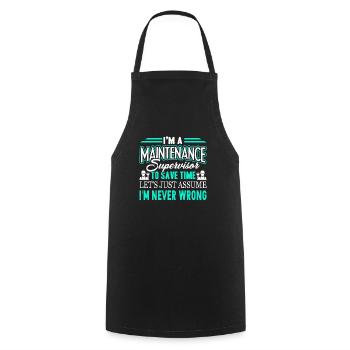 I'm A Maintenance Supervisor - Cooking Apron - black - Front - AI Model Male 185 dark (185cm)