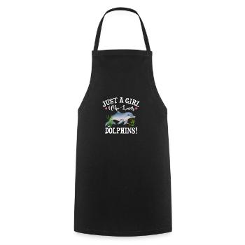 Dolphin - Cooking Apron - black - Front - AI Model Male 185 dark (185cm)