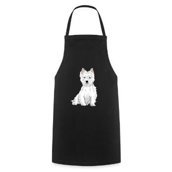 Westie Hund West Highland White Terrier Geschenk - Kochschürze - Schwarz - Vorne - AI Model Male 185 dark (185cm)