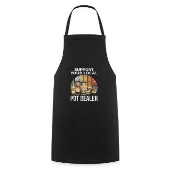 Funny potter joke for clay potters - Cooking Apron - black - Front - AI Model Male 185 dark (185cm)