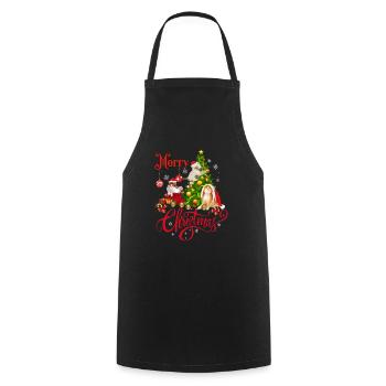 Merry Christmas - Cooking Apron - black - Front - AI Model Male 185 dark (185cm)
