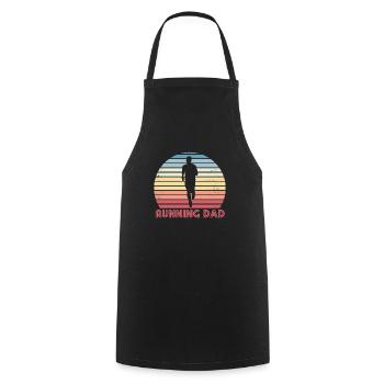 Running Dad Vintage Retro Sunset Gift - Tablier de cuisine - noir - Devant - AI Model Male 185 dark (185cm)