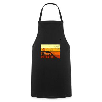 Retro Physics Design I Have Potential - Cooking Apron - black - Front - AI Model Male 185 dark (185cm)