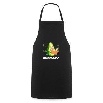 Reading Avocado Book School Librarian Bookworm - Cooking Apron - black - Front - AI Model Male 185 dark (185cm)