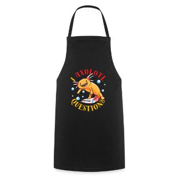 I Axolotl Questions Ask A Lot Of Questions Pun - Cooking Apron - black - Front - AI Model Male 185 dark (185cm)