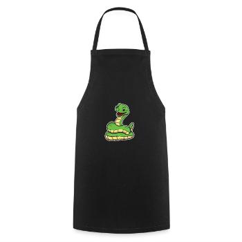 Süße Schlange Reptil Kobra Boa Tier Geschenk - Kochschürze - Schwarz - Vorne - AI Model Male 185 dark (185cm)
