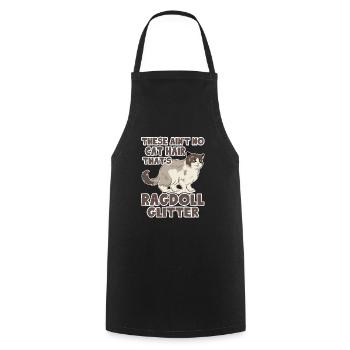 Dies ist kein Katzenhaar, das Ragdoll Glitter Tee ist - Kochschürze - Schwarz - Vorne - AI Model Male 185 dark (185cm)