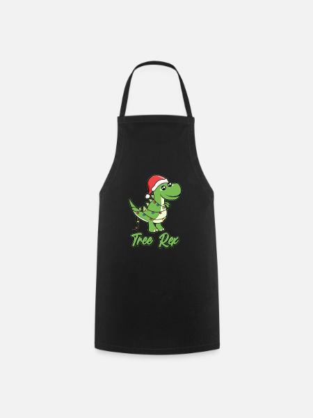 TreeRex Dinosaurier Witziges Weihnachts Outfit - Kochschürze - Schwarz