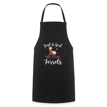 Just a Girl Who Loves Ferrets Ferret Mom Gift - Kochschürze - Schwarz - Vorne - AI Model Male 185 dark (185cm)