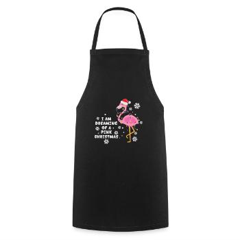 Flamingo Pink Christmas Santa Hat - Cooking Apron - black - Front - AI Model Male 185 dark (185cm)