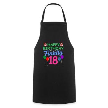 18th birthday - Cooking Apron - black - Front - AI Model Male 185 dark (185cm)