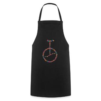 Flower Unicycle - Cooking Apron - black - Front - AI Model Male 185 dark (185cm)