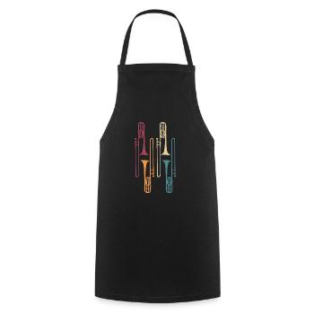 Trombone instrument - Cooking Apron - black - Front - AI Model Male 185 dark (185cm)