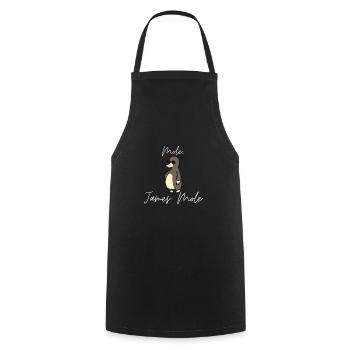 Mole, James Mole. Taupe drôle mignon mignon aveugle - Tablier de cuisine - noir - Devant - AI Model Male 185 dark (185cm)