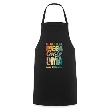 So Sieht ein Mega Cooler Oma aus Vintage Geschenk - Kochschürze - Schwarz - Vorne - AI Model Male 185 dark (185cm)