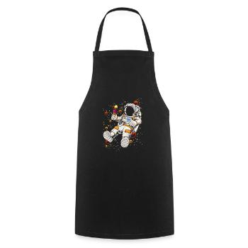 Cool astronaut galaxy ice cream dessert space - Cooking Apron - black - Front - AI Model Male 185 dark (185cm)