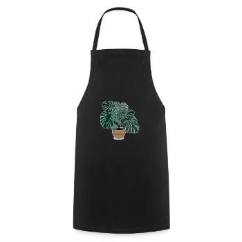Monstera plant Beautiful houseplant - Cooking Apron - black - Front - AI Model Male 185 dark (185cm)