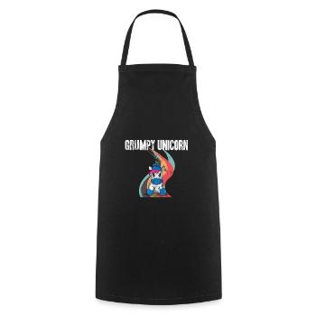 Evil unicorn bestseller | Grumpy Unicorn - Cooking Apron - black - Front - AI Model Male 185 dark (185cm)