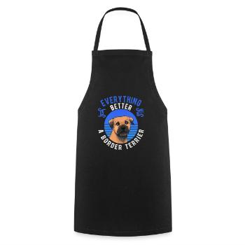Cadeau de chien drôle de border terrier - Tablier de cuisine - noir - Devant - AI Model Male 185 dark (185cm)