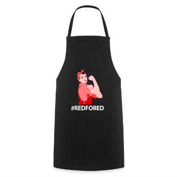Red Girl for Strong Woman Red Apple Design Fun Gif - Cooking Apron - black - Front - AI Model Male 185 dark (185cm)