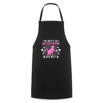 Beste Katzenmama der Welt - Katze Mama Geschenk - Kochschürze - Schwarz - Vorne - AI Model Male 185 dark (185cm)