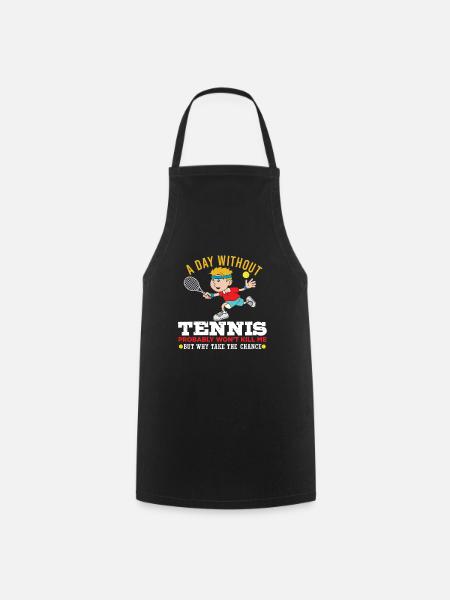 Tennis Raquettes de tennis tennis balle de tennis tennis - Tablier de cuisine - noir