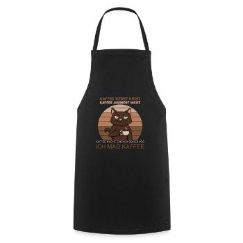 Kaffee redet nicht Kaffee Morgenmuffel - Kochschürze - Schwarz - Vorne - AI Model Male 185 dark (185cm)