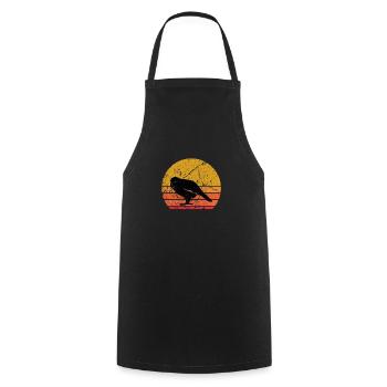 Retro Sun Kakapo Bird Gift - Cooking Apron - black - Front - AI Model Male 185 dark (185cm)