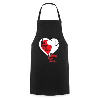Non plus à mes côtés - mais pour toujours dans mon cœur - Tablier de cuisine - noir - Devant - AI Model Male 185 dark (185cm)