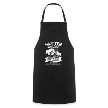 Stolze Mama & Sohn Geschenk Mutter Familie Spruch - Kochschürze - Schwarz - Vorne - AI Model Male 185 dark (185cm)