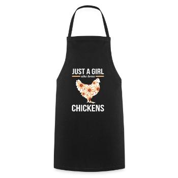 Poulet Poulet Coq Juste une fille qui aime le poulet - Tablier de cuisine - noir - Devant - AI Model Male 185 dark (185cm)