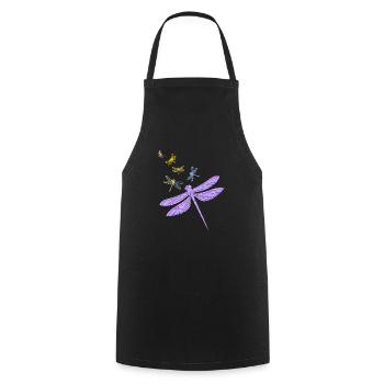 Dragonfly Wings - Cooking Apron - black - Front - AI Model Male 185 dark (185cm)