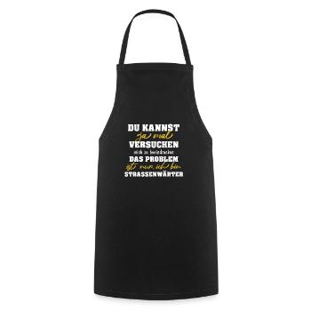 Straßenwärter Straßenbauer Geschenk - Kochschürze - Schwarz - Vorne - AI Model Male 185 dark (185cm)
