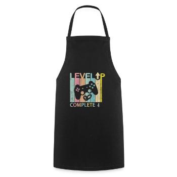 Level Up Complète 4 mariage Anniversary vidéo - Tablier de cuisine - noir - Devant - AI Model Male 185 dark (185cm)